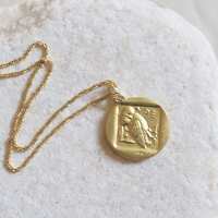 Ancient Greek Goddess Athena & Owl Coin Necklace - Double Sided - Made in Greece