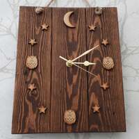 Reclaimed Pallet Wood Owls, Moon and Stars Woodland Wall Clock, Owl with Gift Tag option
