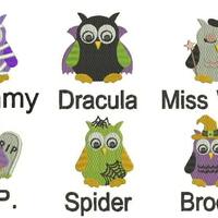 Halloween Owls, Hooters, Embroidery Design, Machine Embroidery Design