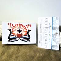 Inuit First Nation 'Sunburst Owl' Small Gift Enclosures Set of 8 Cards & Envelopes Arcti