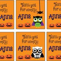 Halloween Stickers - Owl Halloween Stickers - Halloween Birthday Goody Bag Stickers - Halloween Trea