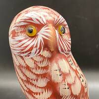 Darling Hand Painted Owls - One Small and one on A Wood Log