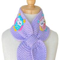 Owl scarf, Owl scarf girl, Girls scarf, Cute scarf girl, Gift for girls, Hand knit scarf kids, Keyho