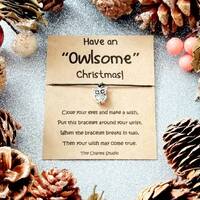 Have An Owlsome Christmas Wish Bracelet, Owl Bracelet, Christmas Gift, Stocking Filler