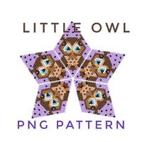 3D beaded peyote Owl star tutorial, Little owl beaded star pattern,  Christmas owl ornament