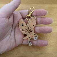 Celestial Barn Owl Bag Charm