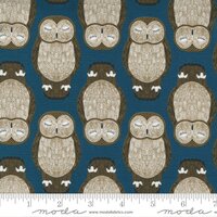Nocturnal Sleeping Owls 48332 Lake - Moda Fabrics - Bird Birds Owl on Turquoise - Quilting Cotton Fa