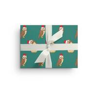 5 Sheets of Owl Wrapping Paper, Animal Christmas Wrapping Paper Sheets, Santa Christmas Gift Wrap Id