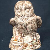 Vintage Owl Brown with Orange Flecks Figurine (V4987)