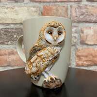 Owl mug, Ornithologist gift, Owl 3d, Owl Art, Cup with Owl, Night owl gift, Owl Art