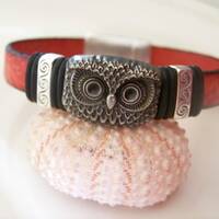 Owl Focal Leather Bracelet