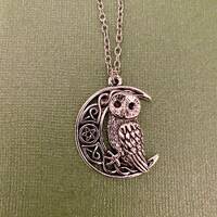 Celtic Owl Moon Necklace