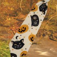 Spooky pumpkin cat owl Tie - Pretied Tie for kids boy toddler or baby Sizes NB - 5 Years 100% Cotton