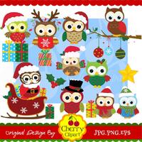 Christmas owls png set for paper crafts,card making, scrapbooking, web design