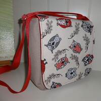 Messenger Bag, KiGa-Tasche, Jeanstasche  'Owl & Friends', Upcycling,  Unikat von hessmad