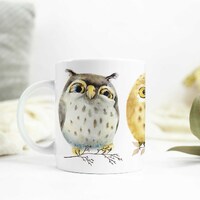 Owls Mug, Cute Owls, Bird Mug, Owl Lover Gift, Woodland Owls, owllovers, wildlife mug, nature mug, F