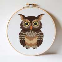 Owl Cross stitch pattern Owl pattern Animal cross stitch Cute owl cross stitch Home decoration Woodl