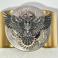 Steampunk Owl Time Brass Cuff