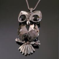 Crystal Glass Owl Pendant Necklace-Bird pendant necklace-Casual Pendant necklace-Bird Pendant -Remar
