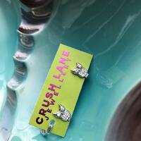 Silver Sparkly Owl Studs