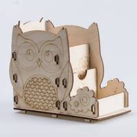 Laser Cut Owl Pen Holder Office Desk Organizer 3.3 mm SVG CDR File