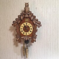 Soviet Vintage Cuckoo clock, Wooden clock, Owl, Mechanical wall clock, Vintage wall clock, Soviet wo