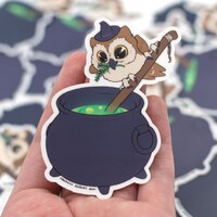 Witch Owl Sticker | Waterproof Vinyl Sticker | Halloween Sticker