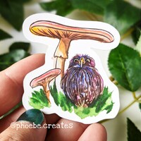 Little Owl Vinyl Sticker, Watercolor Art for Laptop, Journal