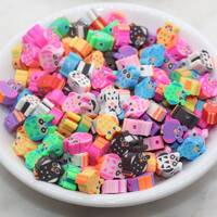 Owl Polymer Clay Beads, Multicolor Owl Clay Beads, Bird Beads, Polymer Clay Beads, Bead for Bracelet