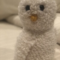 Crochet snowy owl plushie stuffed toy for babies and kids of all ages