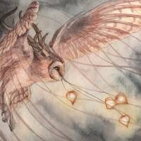 Bring the Light - Watercolor Art Print, Owl Art, Fantasy Art, Mystical Art