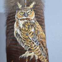 Owl Spirit Feathers, feather art, painted feathers, animal totems