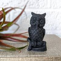 Vintage Carved Coal Owl Figurine | Owl Carved from Coal