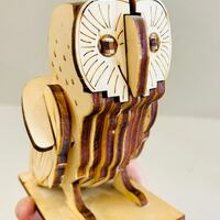 Barn Owl - 3D wooden puzzles laser art model construction kit - colored - handmade - non-toxic educa