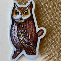 Mini Sticker Owl Bird Vinyl Sticker Matte Waterproof Bird Watcher Gift Original Owl Art Laptop Plann