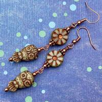 Owl Earrings, Owl Jewelry, Czech Glass Earrings, Long Dangle Earrings, Owl Lover Gift, Bird Earrings