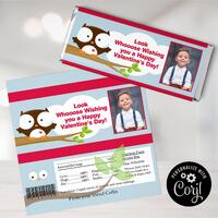 Owl Valentine Candy Bar Wrapper, Valentine Owls Candy Bar Wrapper, Owl Valentine Favors, Owl Party F