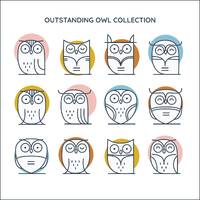 Hand Drawn Owl SVG Bundle: Minimalist Clipart (Digital Download)