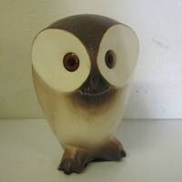 Mid Century Mod Owl Big Eye Ceramic Owl Pottery Owl