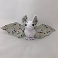 White Snowy Owl Wizard Bat Plush, Stuffed Animal, Softie