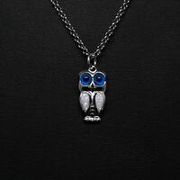 Silver Owl Pendant, Silver Animal Pendant , Opal pendant, Greek Jewelry, Silver Opal Pendant, Gift f