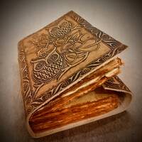 Vintage Owl Embossed Handmade Large Leather Bound Travel Journal Acid Free Cotton Recycled Paper , D