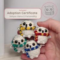 Willow the White Owl Amigurumi - Handmade Crochet Owl Plush with Adoption Certificate & Companio