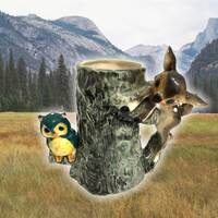 Bambi-like Deer Fawn and Owl Mug/Planter Cute Kitschy