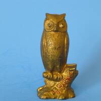 Cast Iron "Be Wise Owl" Still Bank A. C. Williams 1912-1920's