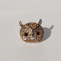 Swarovski Gold Rhinestone Owl Ring