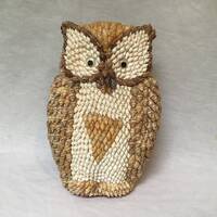 Vintage Seashell Owl Figurine Owl Made From Seashells