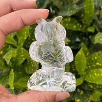 Natural Crystal Owl- Gemstone Animals- Carved Owl- Clear Quartz Owl- Owl Gift- Carved Animals