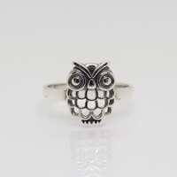Vintage Sterling Silver Owl Ring Size 7