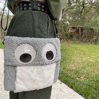 Fuzzy Gray Owl Bag